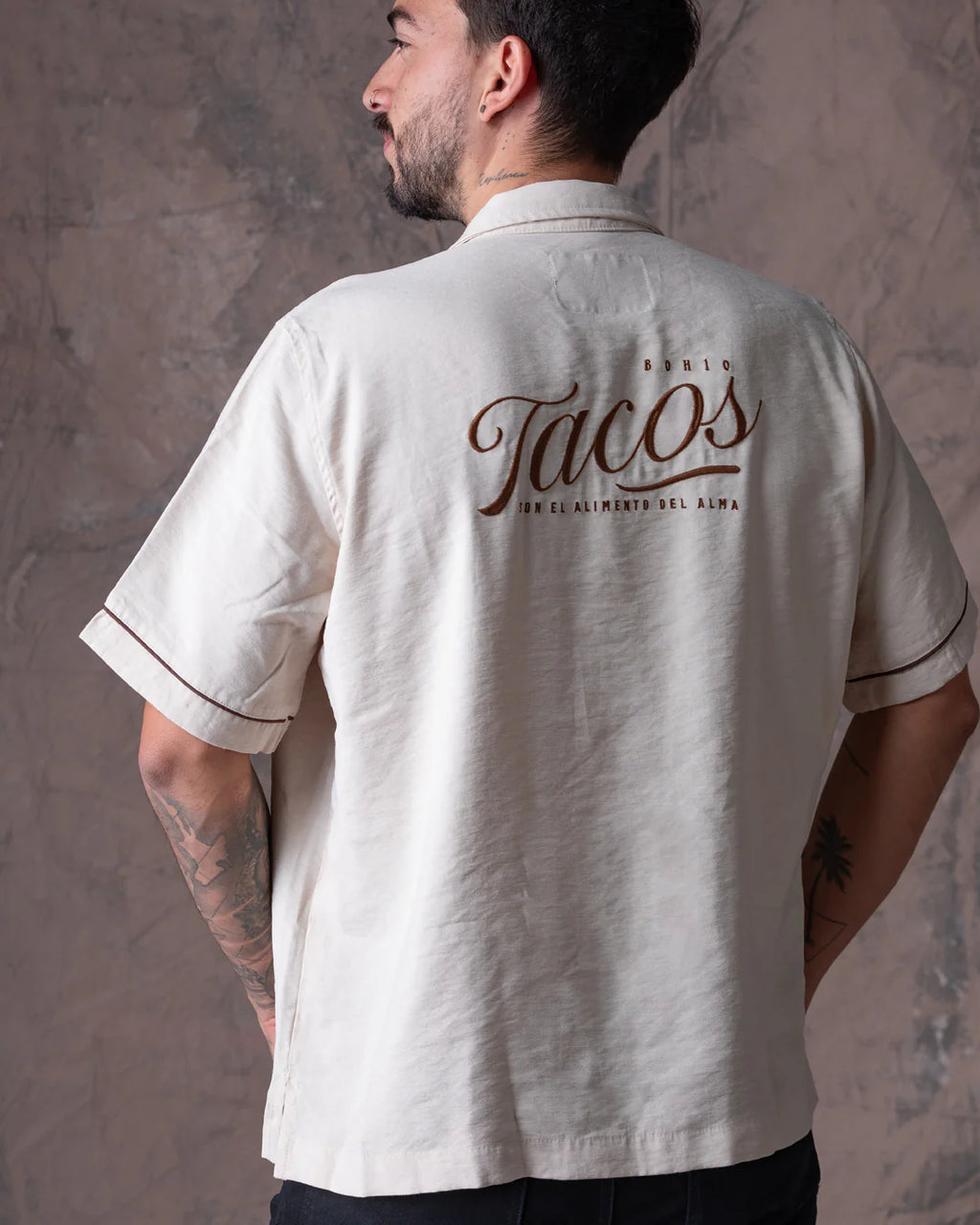 Camisa Unisex Tacos  Beige Boxi Fit