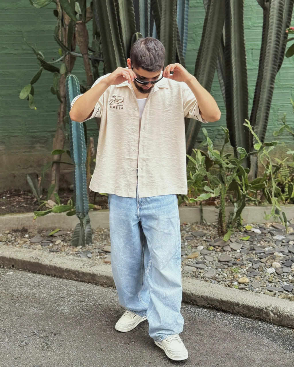 Camisa Unisex Tacos  Beige Boxi Fit