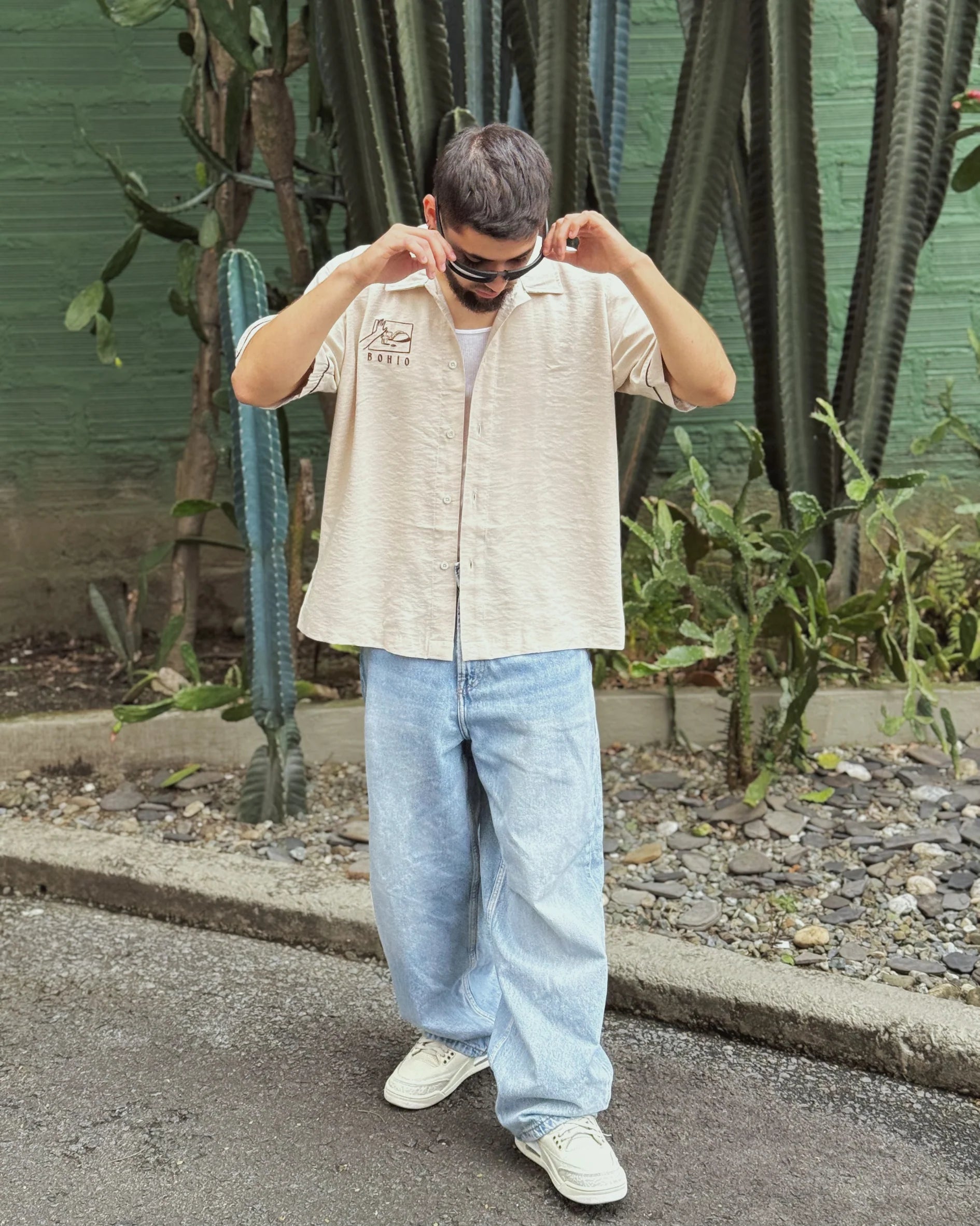 Camisa Unisex Tacos  Beige Boxi Fit