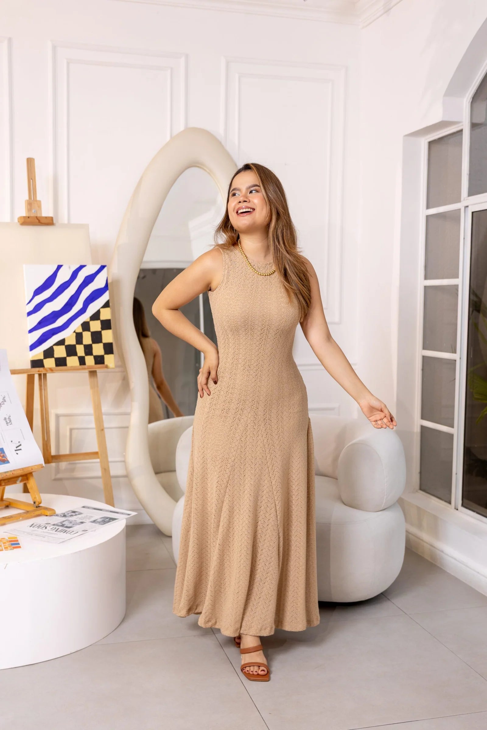 Vestido Lorena Tejido Kaki