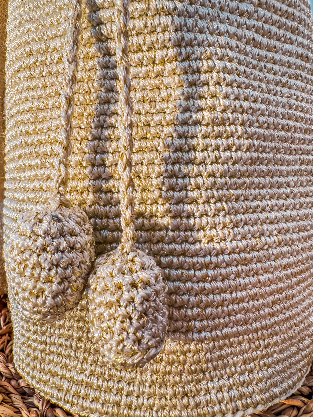 Mochila en Hilo de Seda Wayúu Marfil Mediana