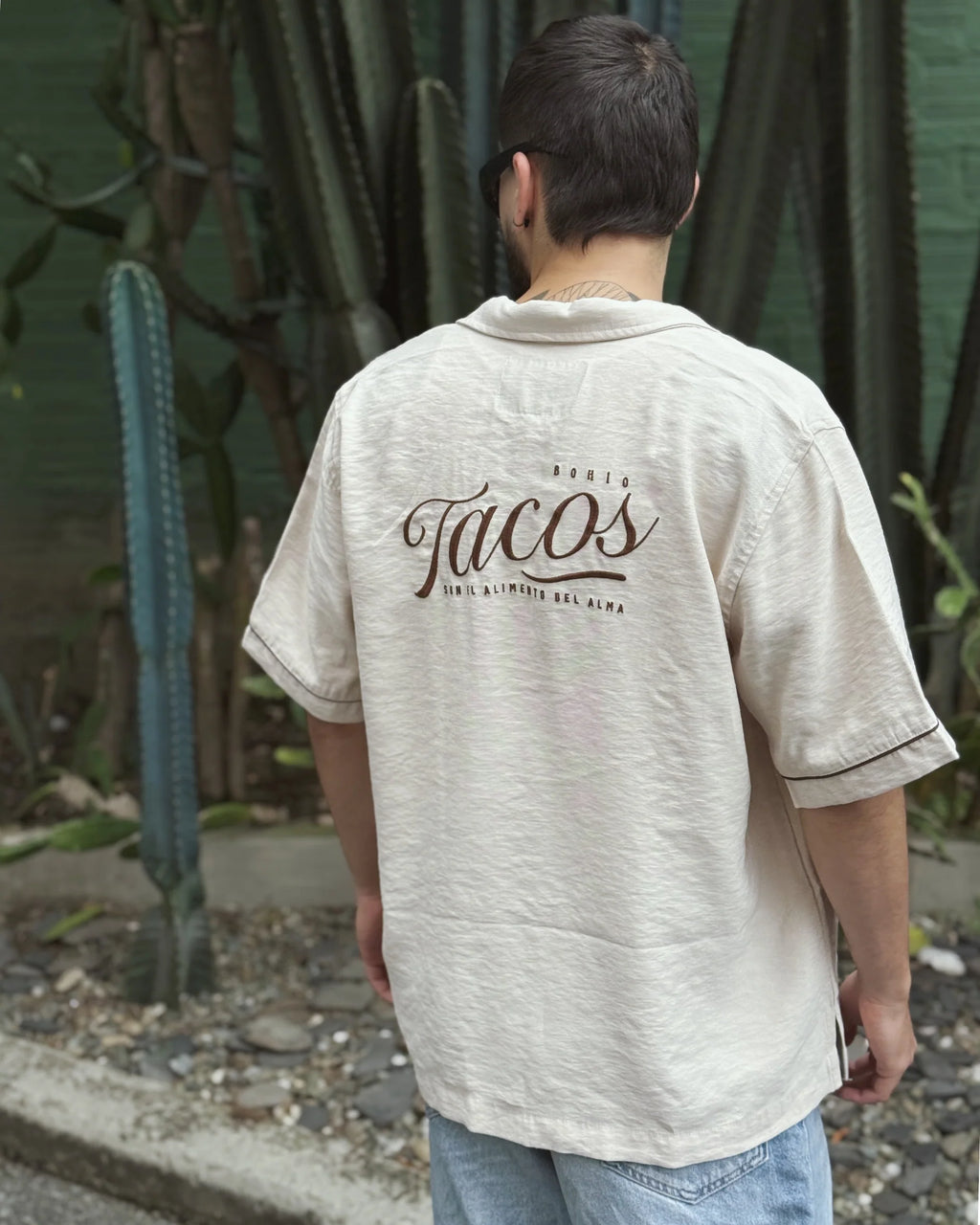 Camisa Unisex Tacos  Beige Boxi Fit