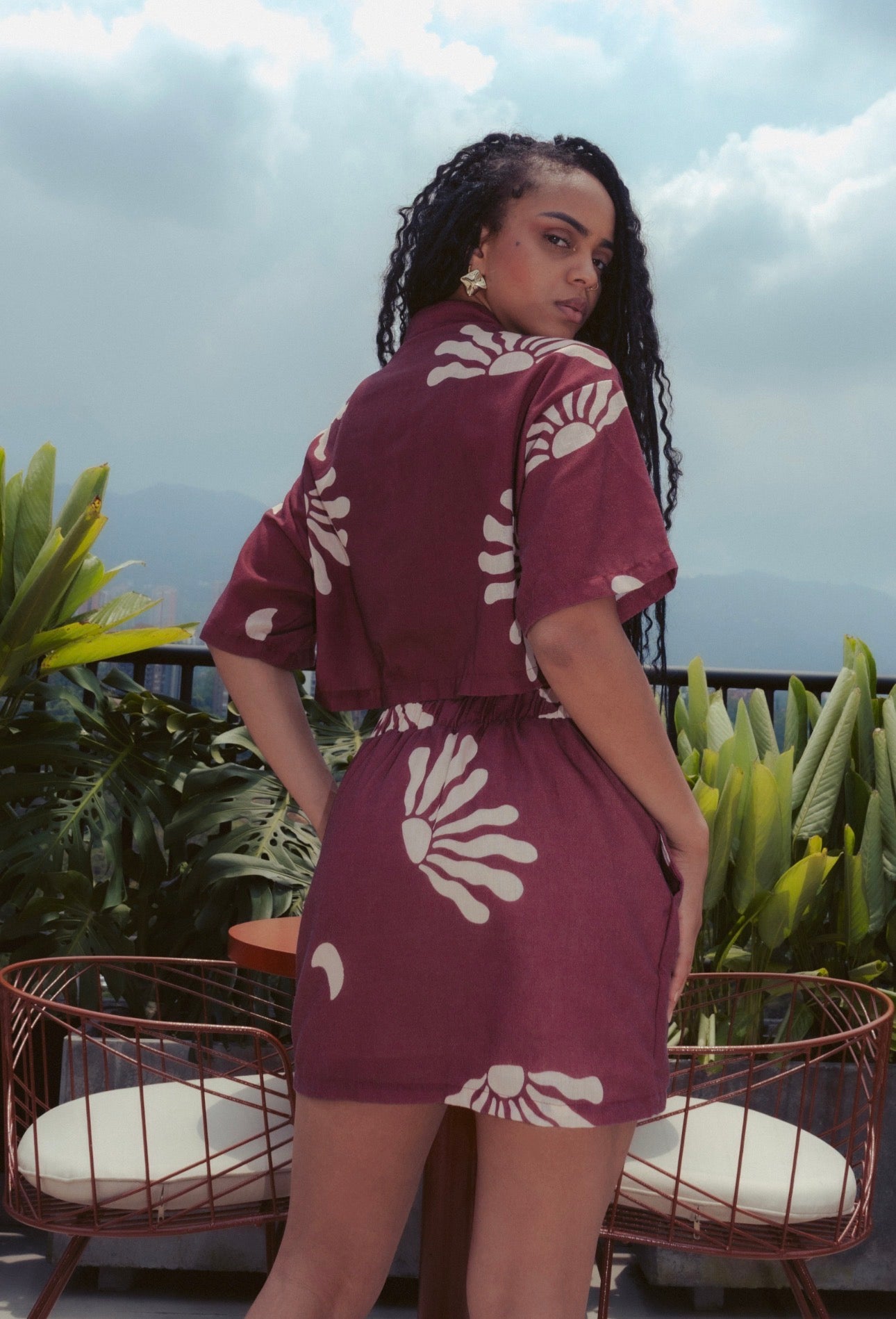 Camisa Corta Renacer Rojo Vino