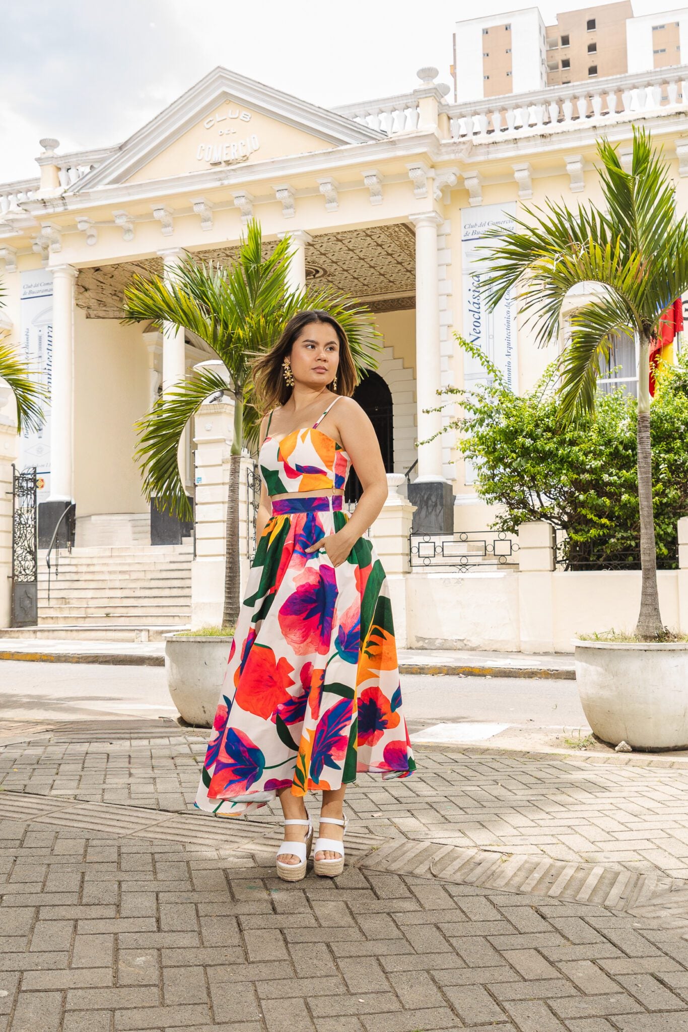 Set Marie Estampado Beige Flores