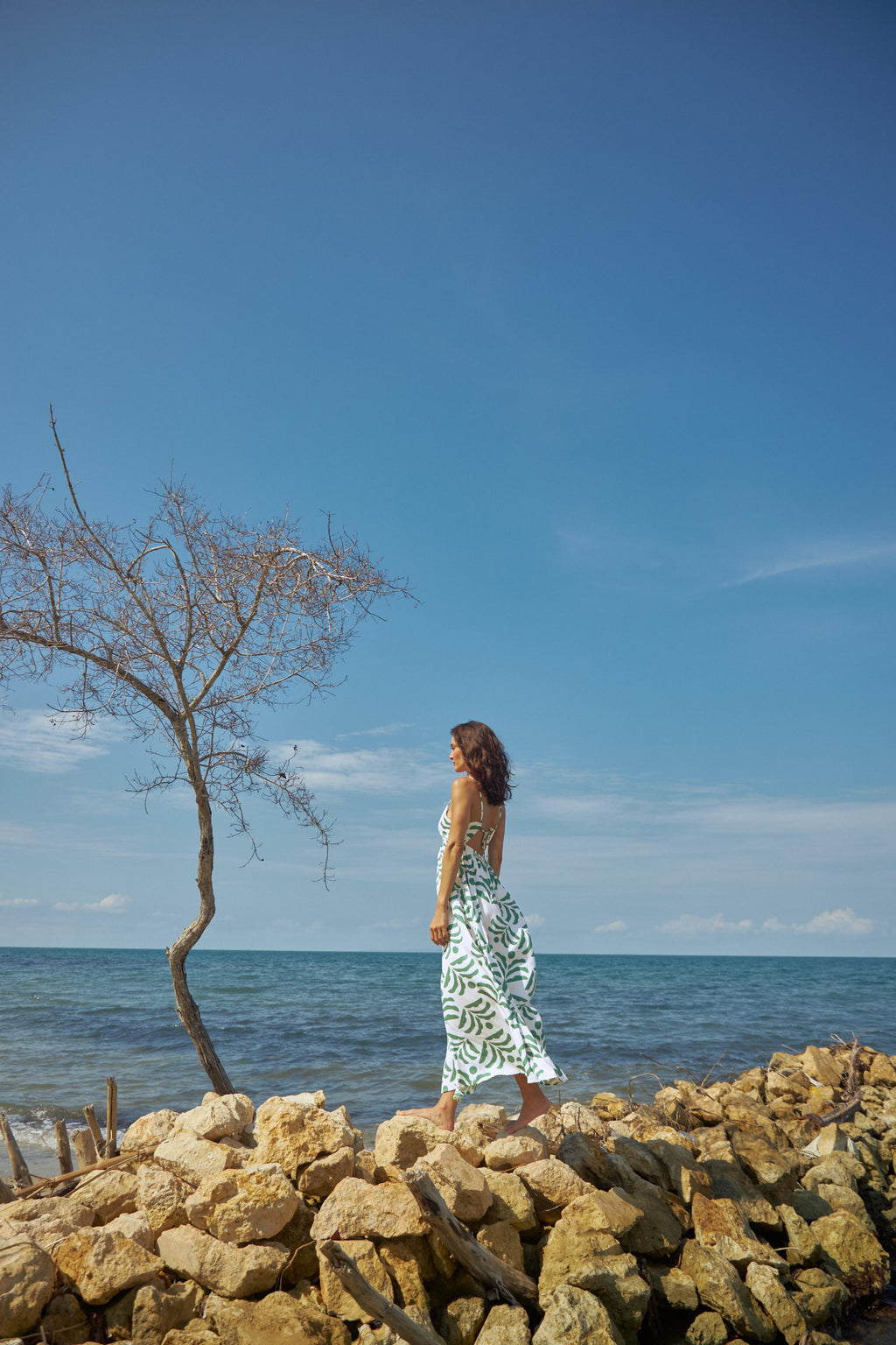 Vestido Estampado Verde Rosario
