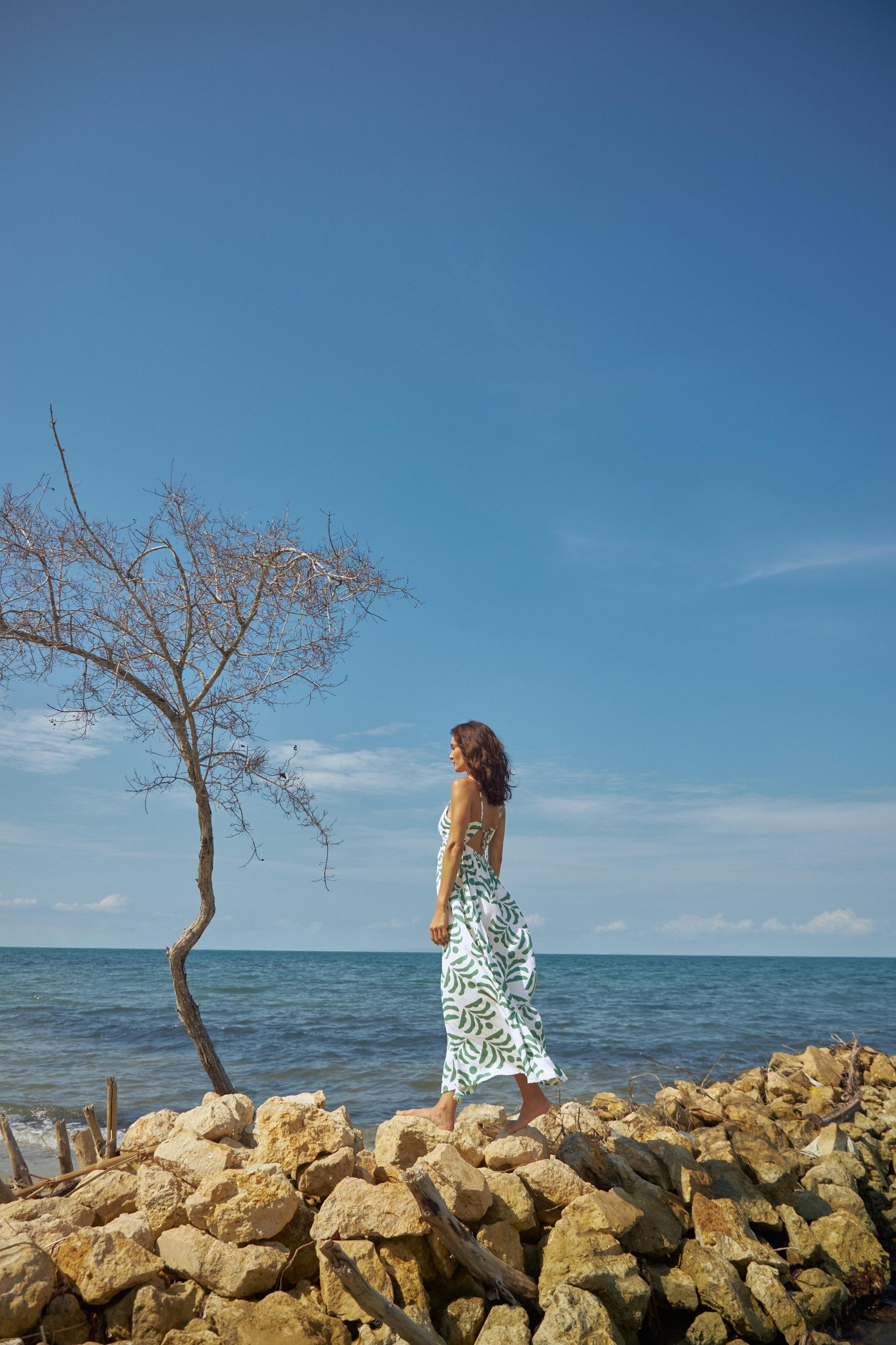 Vestido Estampado Verde Rosario