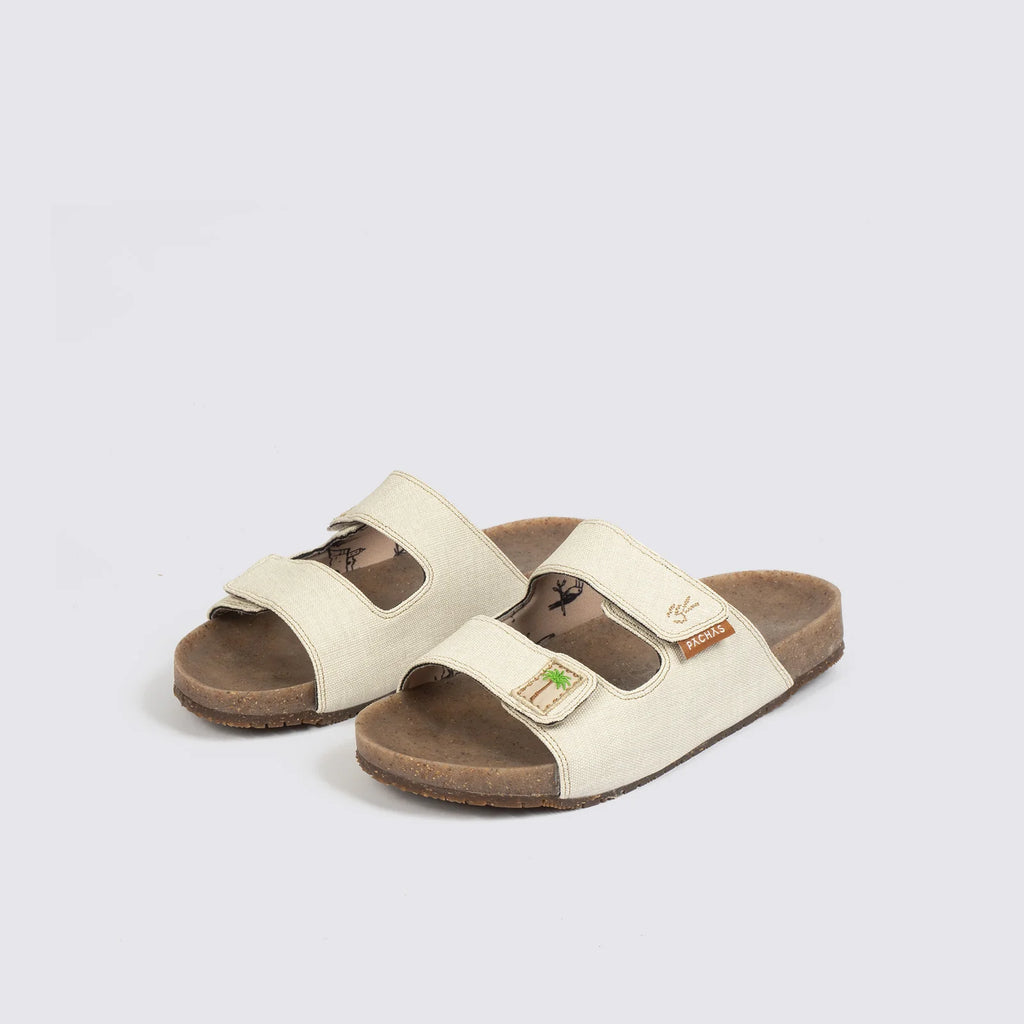Sandalias  Pachas dos correas "Bitacora" Blanca