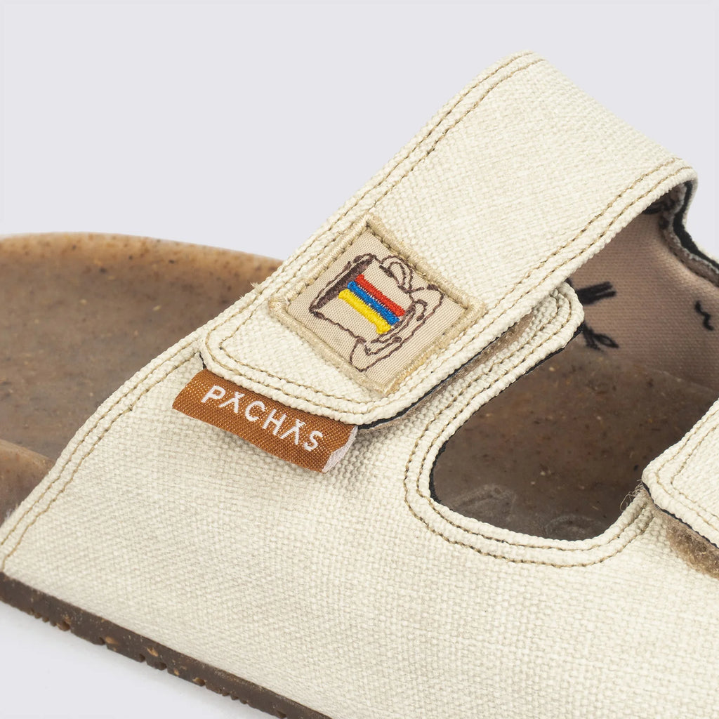 Sandalias  Pachas dos correas "Bitacora" Blanca