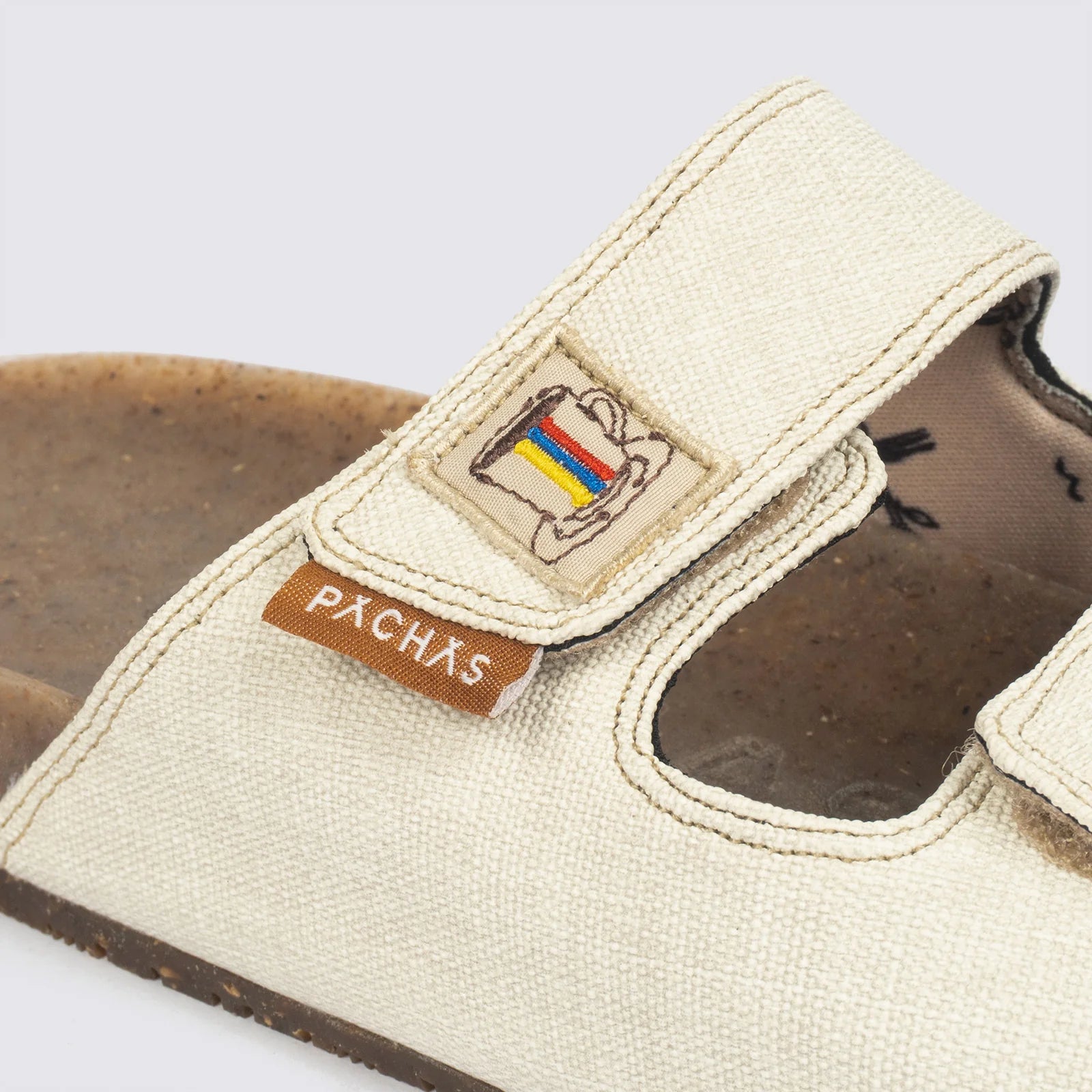Sandalias  Pachas dos correas "Bitacora" Blanca