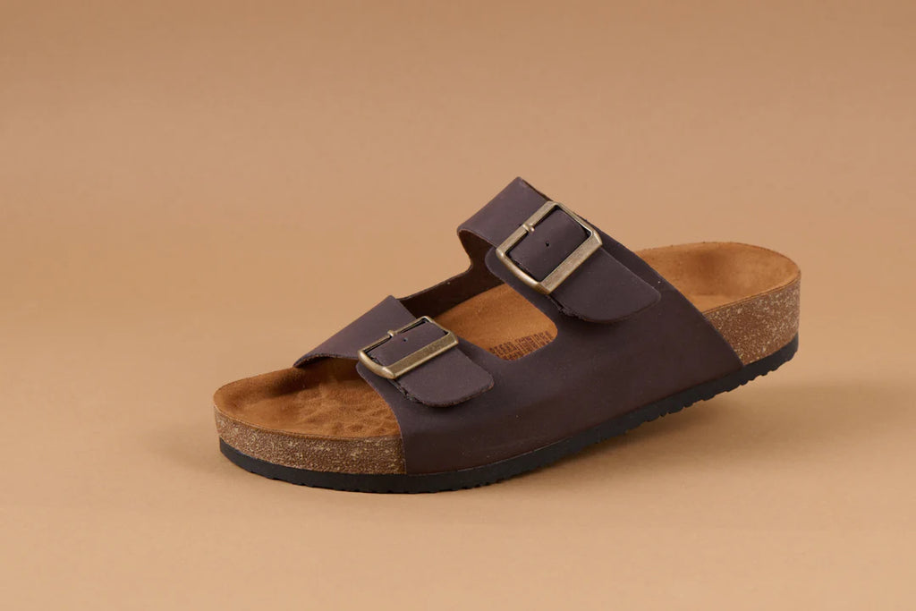 Sandalias Eco-Cuero Cafe Suela Premium