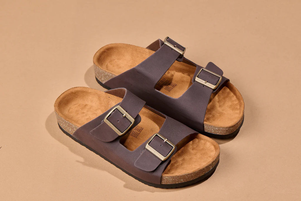 Sandalias Eco-Cuero Cafe Suela Premium