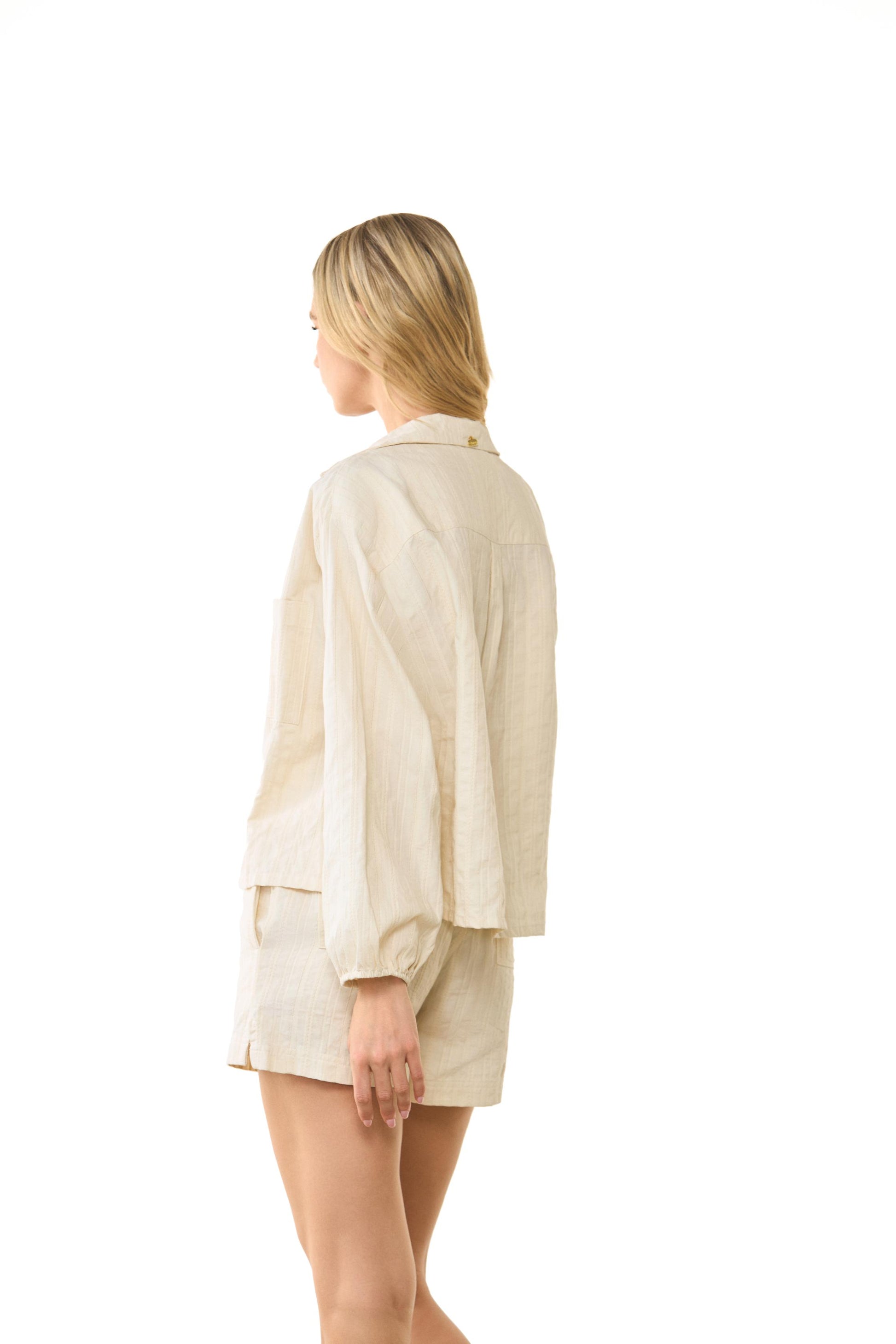 Camisa  Blanco Hueso Manga Larga Coyote