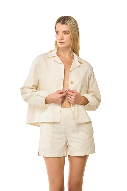 Camisa  Blanco Hueso Manga Larga Coyote