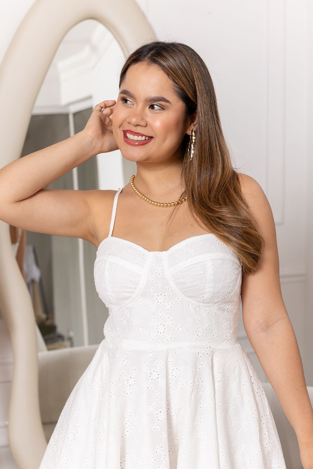 Vestido Lady En Ojalillo Blanco